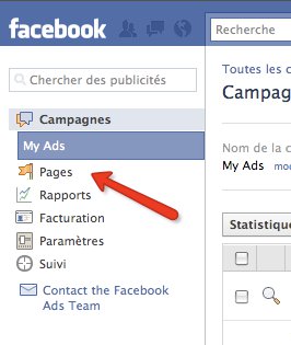 Etape 2: Cliquer sur "Pages"